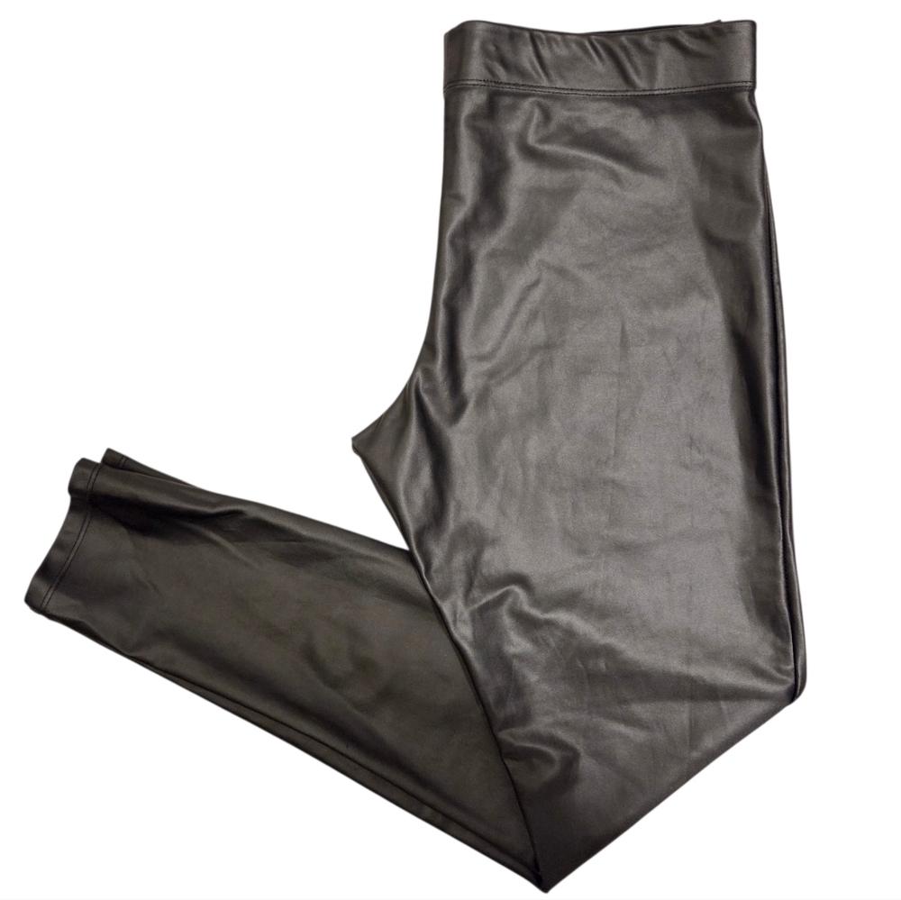 Dynamite Women’s Black Faux Leather Leggings Medium Stretch High Rise - Picture 2 of 5